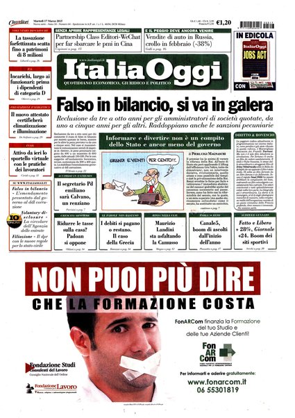 Italia oggi : quotidiano di economia finanza e politica